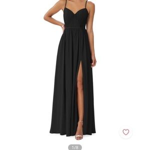 Azazie Black Zuma Bridesmaid Dress Size A6